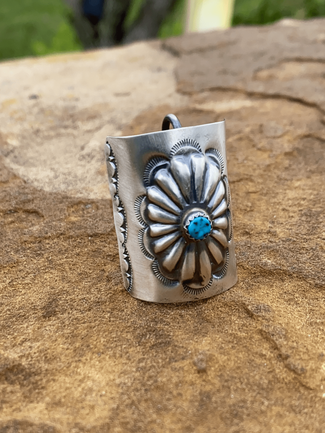 Accessorize In Style Sterling Hair Accessories Sterling & Turquoise Braid Concho