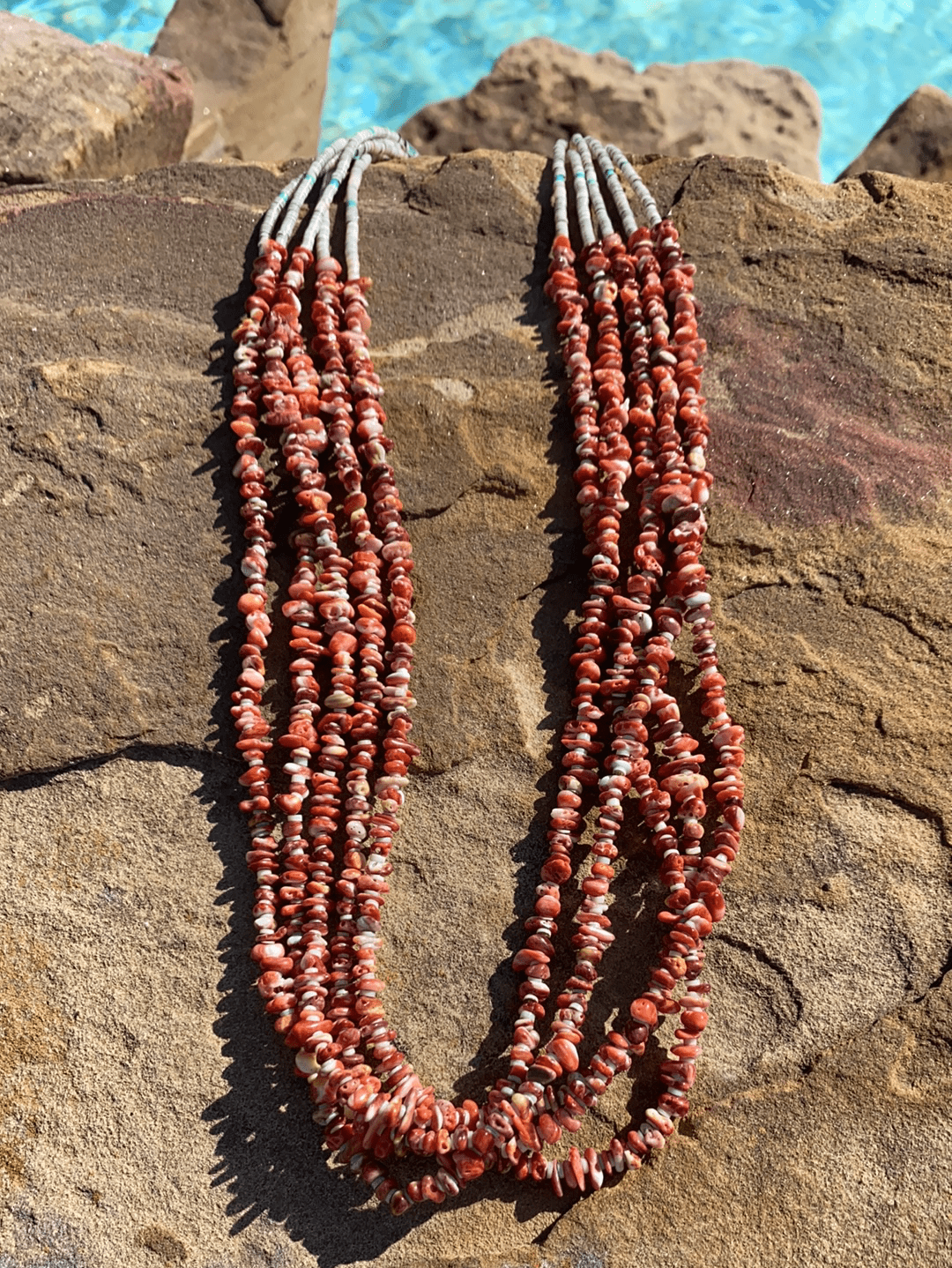 Accessorize In Style Sterling Necklaces Katy 5 Strand Spiny Oyster Necklace