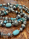 Accessorize In Style Sterling Necklaces Sarah Turquoise & Varied Navajo Necklace - 60"