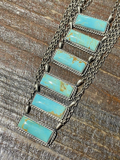 Accessorize In Style Sterling Necklaces Turquoise Bar Necklace - Large