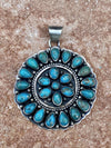 Accessorize In Style Sterling Pendants Mediterranean Turquoise Medallion Pendant