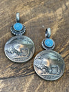 Accessorize In Style Sterling Pendants Turquoise Buffalo Nickel Pendant