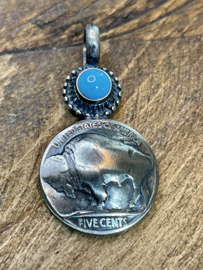 Accessorize In Style Sterling Pendants Turquoise Buffalo Nickel Pendant