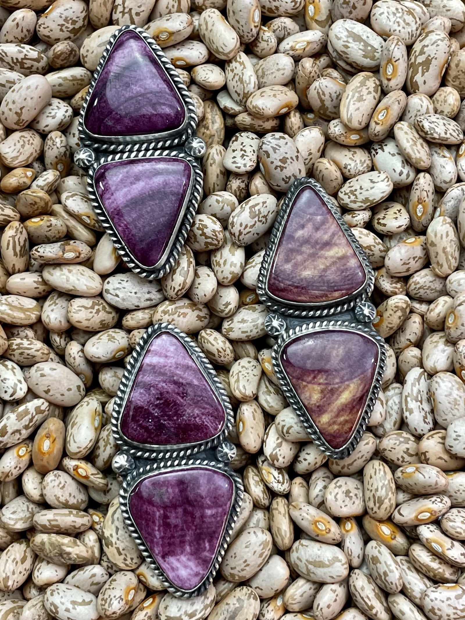 Accessorize In Style Sterling Rings Alexandra Purple Double Triangle Adjustable Ring