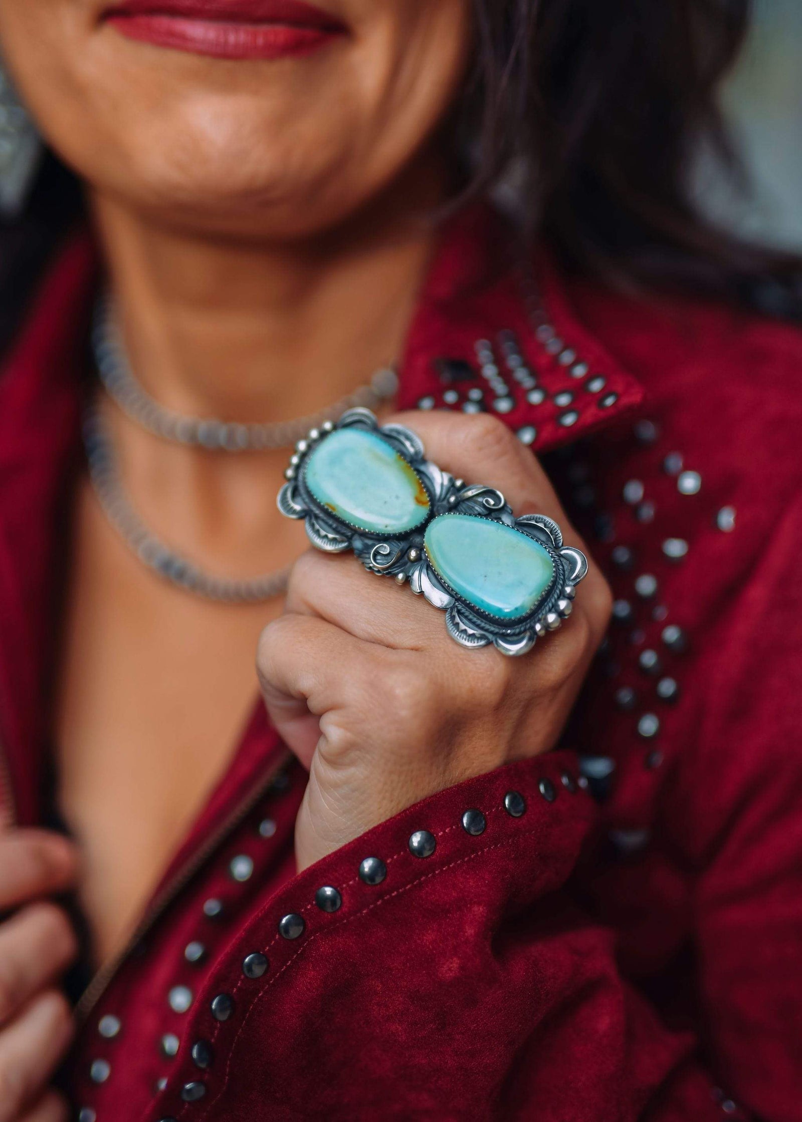 Accessorize In Style Sterling Rings Cisco Royston Turquoise Sterling Ring - Size 10