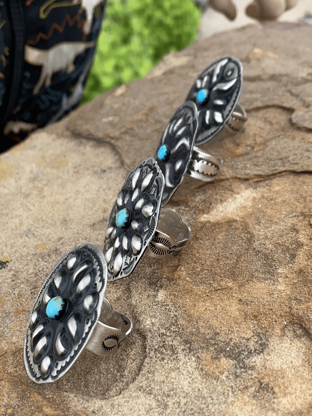 Accessorize In Style Sterling Rings Cora Sterling Concho & Turquoise Ring - 8