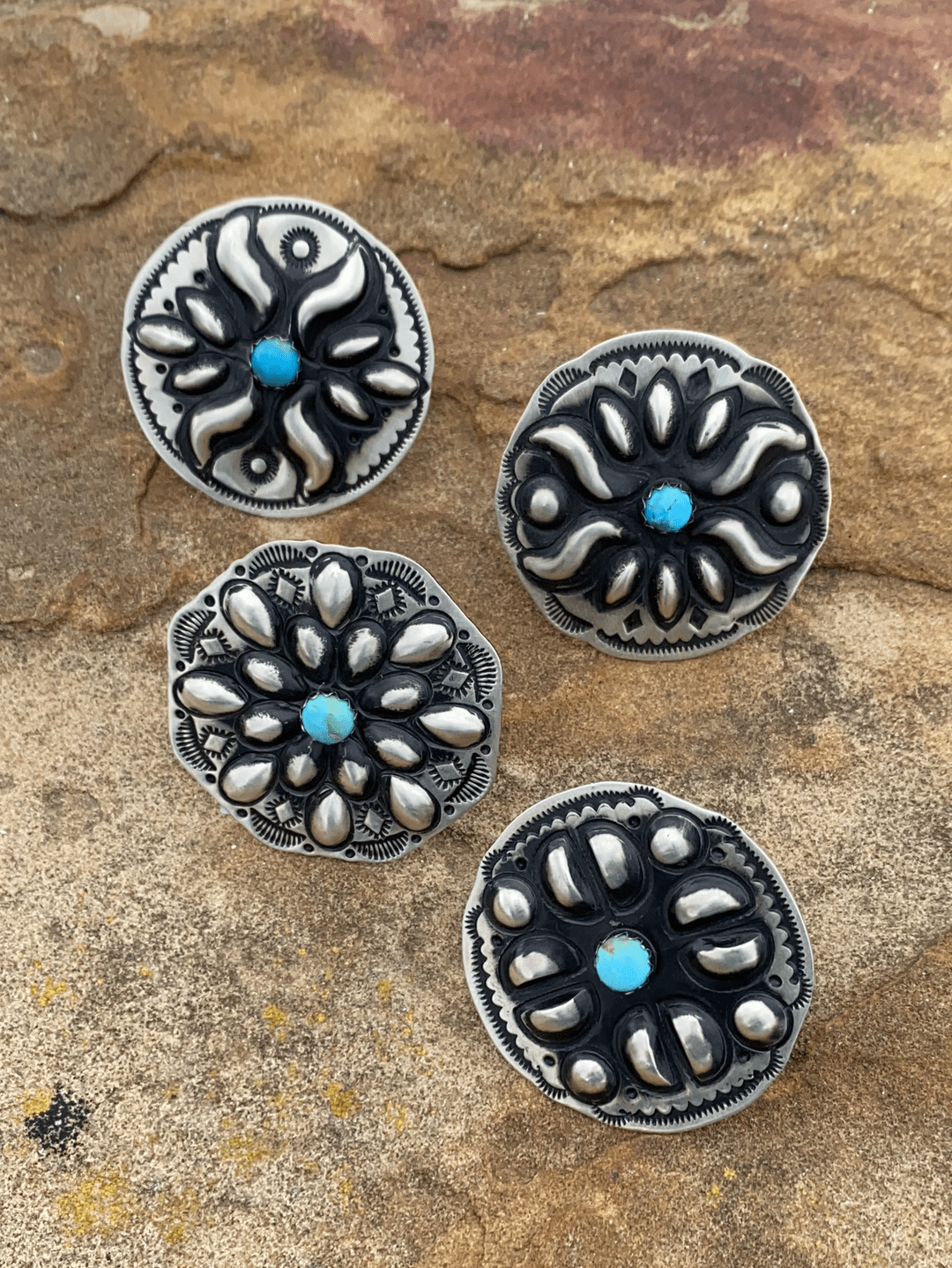 Accessorize In Style Sterling Rings Cora Sterling Concho & Turquoise Ring - 8