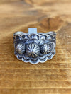 Accessorize In Style Sterling Rings Star Concho Scalloped Band Ring
