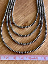 AccessorizeinStyle Sterling Necklaces Lana 3mm Oxidized Navajo Rondelle Beads- 14"- 20"
