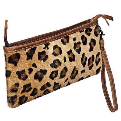 American Darling Handbags Leopard Hair On Wristlet
