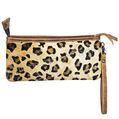 American Darling Handbags Leopard Hair On Wristlet
