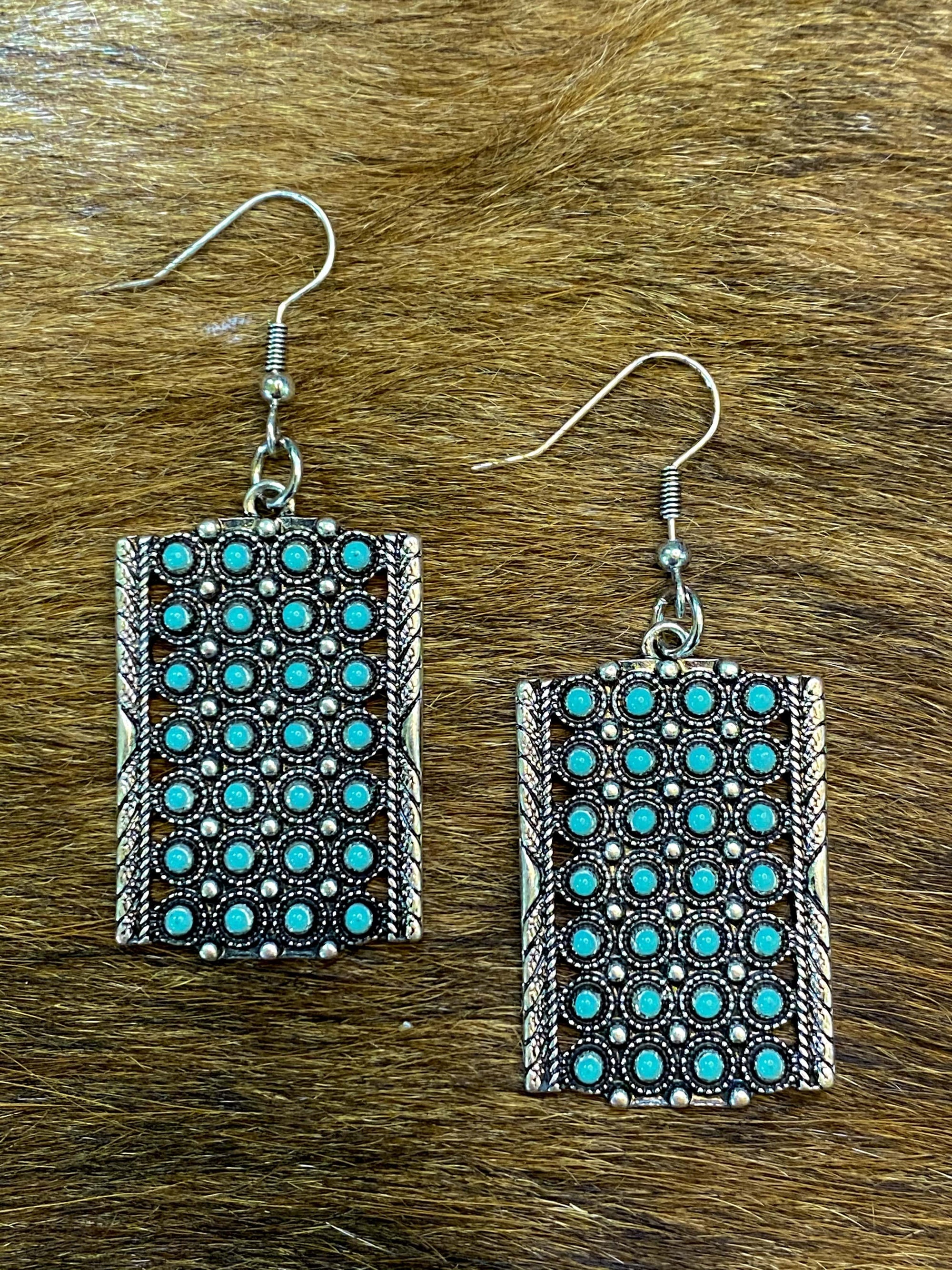 EWAM Fashion Earrings Slither Eyes Turquoise Tag Earrings