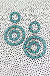 EWAM Fashion Earrings Triple Hoop Post Turquoise Earrings