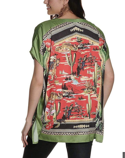 Fashion Express Dressy Retro Cowboy Poncho Blouse