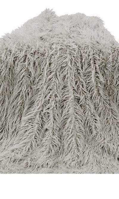 HiEnd Accents Accessories Specialty Mngolian Faux Fur Throw-Grey