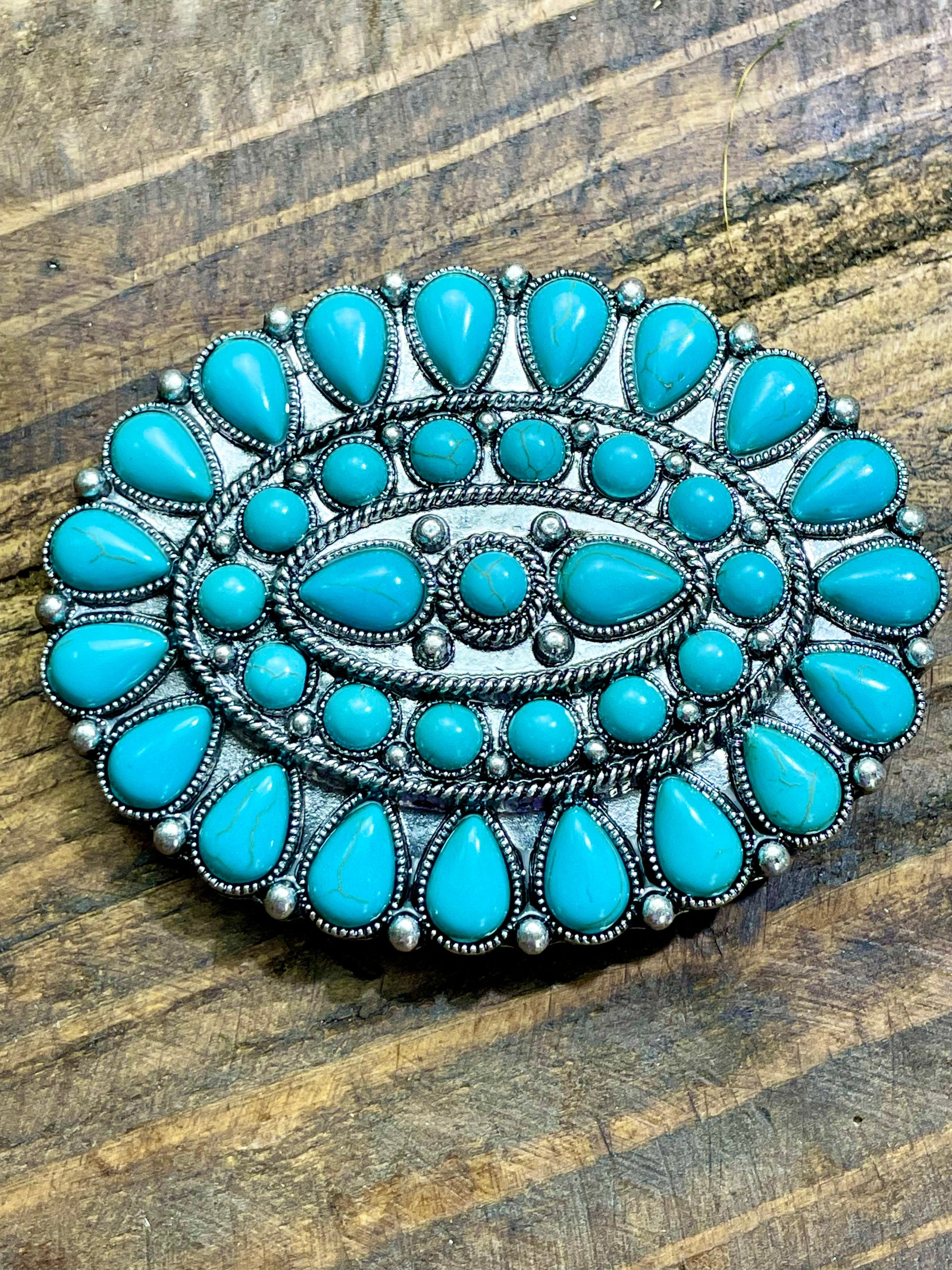 Bernevelder Concho Cluster Fashion Belt Buckle - Turquoise
