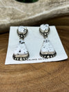 Brenda White Buffalo Double Stone Earrings