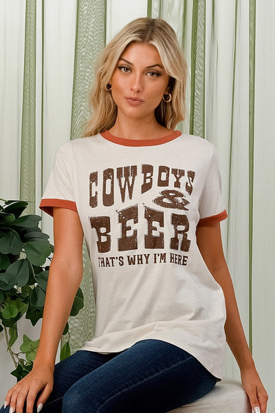 Cowboys and Beer Graphic T-Shirt