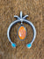 Reese Naja Shepherds Hook Pendant With Oval Stones - Orange Spiny & Turquoise