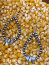 Athens 4mm Navajo Teardrop Earrings With Tumbled Golden Hills Turquoise - 2.5"