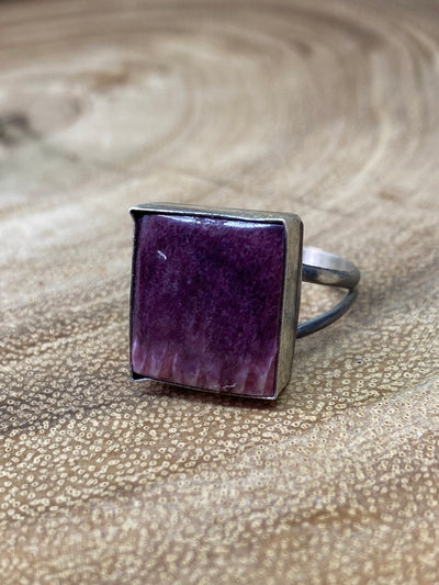 Ackerly Sterling Square Purple Spiny Ring