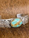 Wings Stamped Sterling Single Stone Cuff