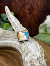 Spiny Oyster Turquoise Mix Square Ring