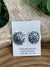 Sterling Silver Round Concho Post Earrings with Turquoise Stone