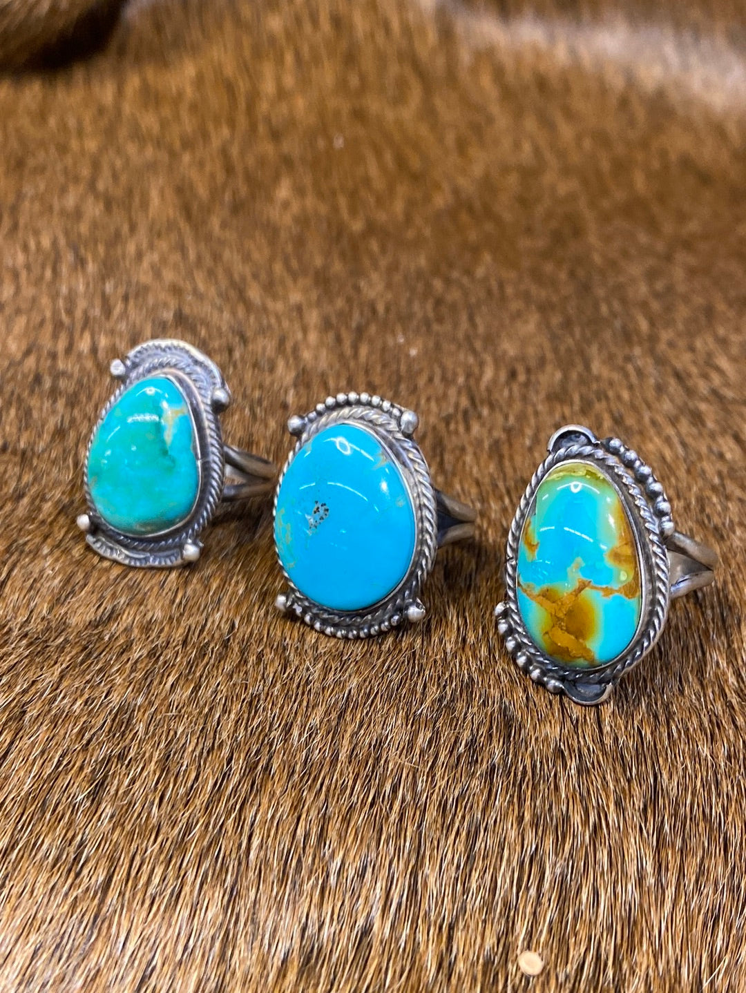 Karma Sterling Framed Turquoise Ring