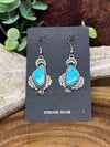Neems Sterling & Turquoise Fish Hook Earrings