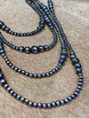 Carolina 5 Sterling Silver Varied Navajo Necklace