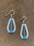Sterling Hammered Horseshoe Earrings - Turquoise