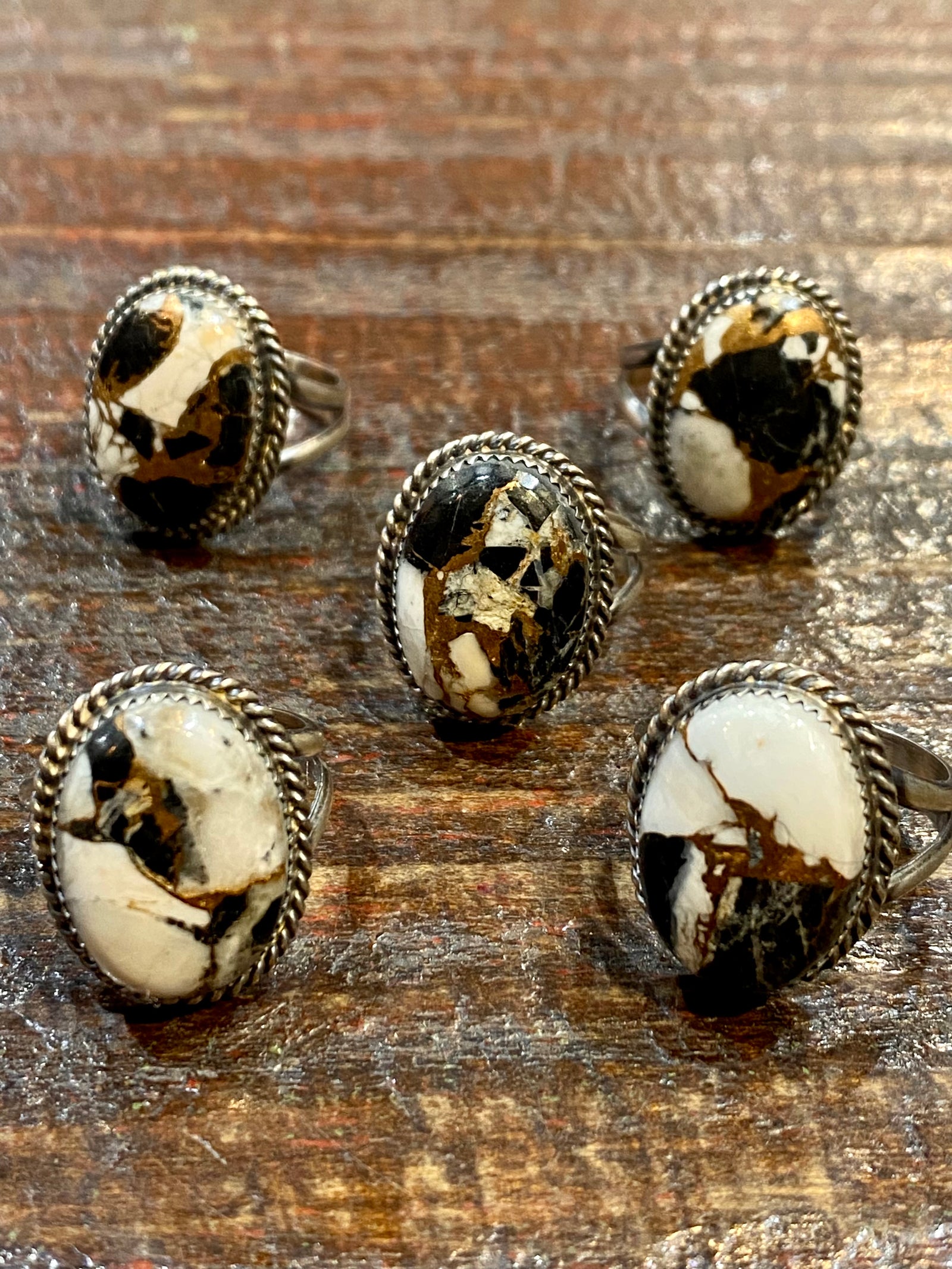 White Buffalo Mix Oval Ring