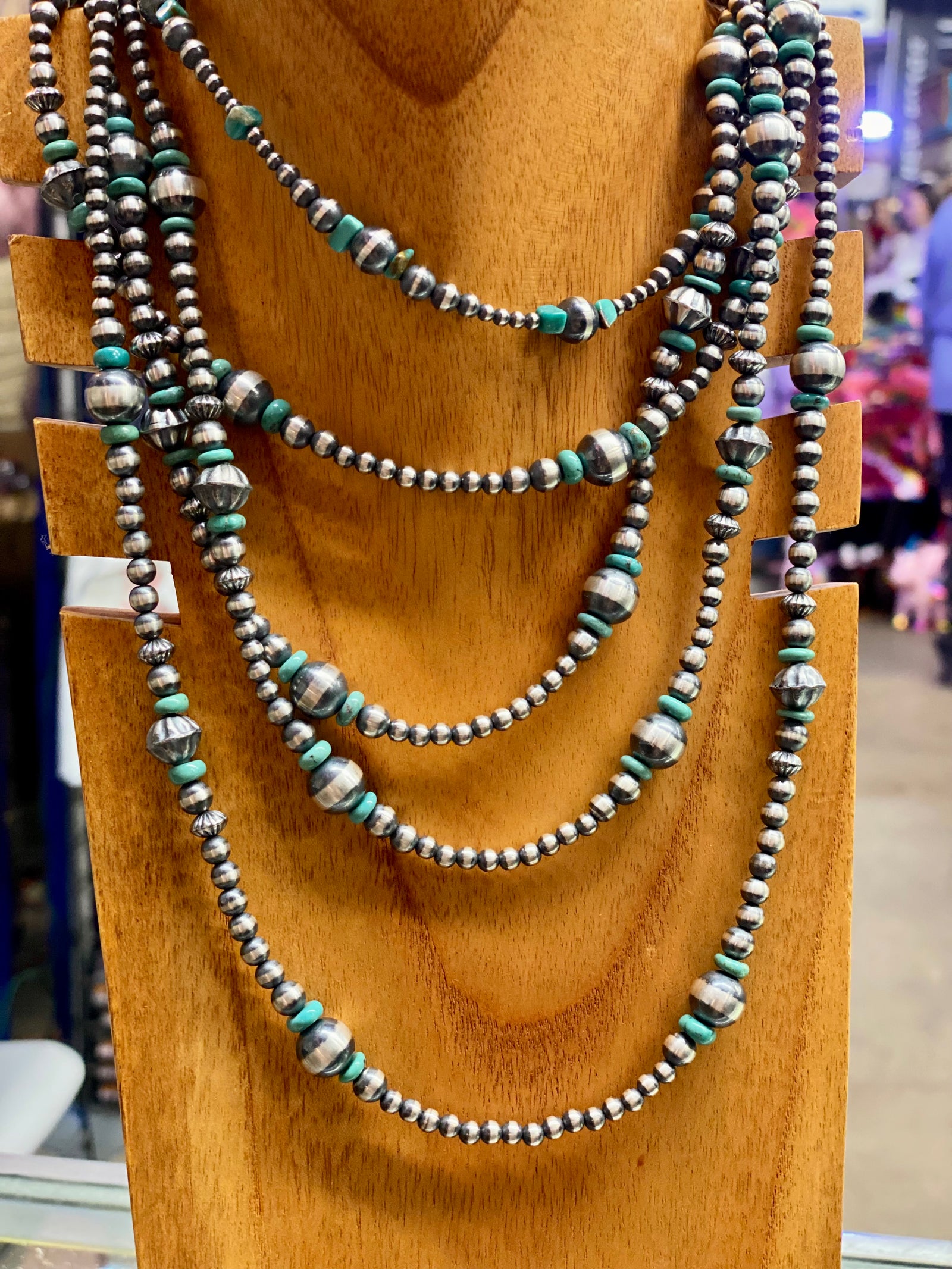 Sterling Silver & Turquoise Varied Necklace