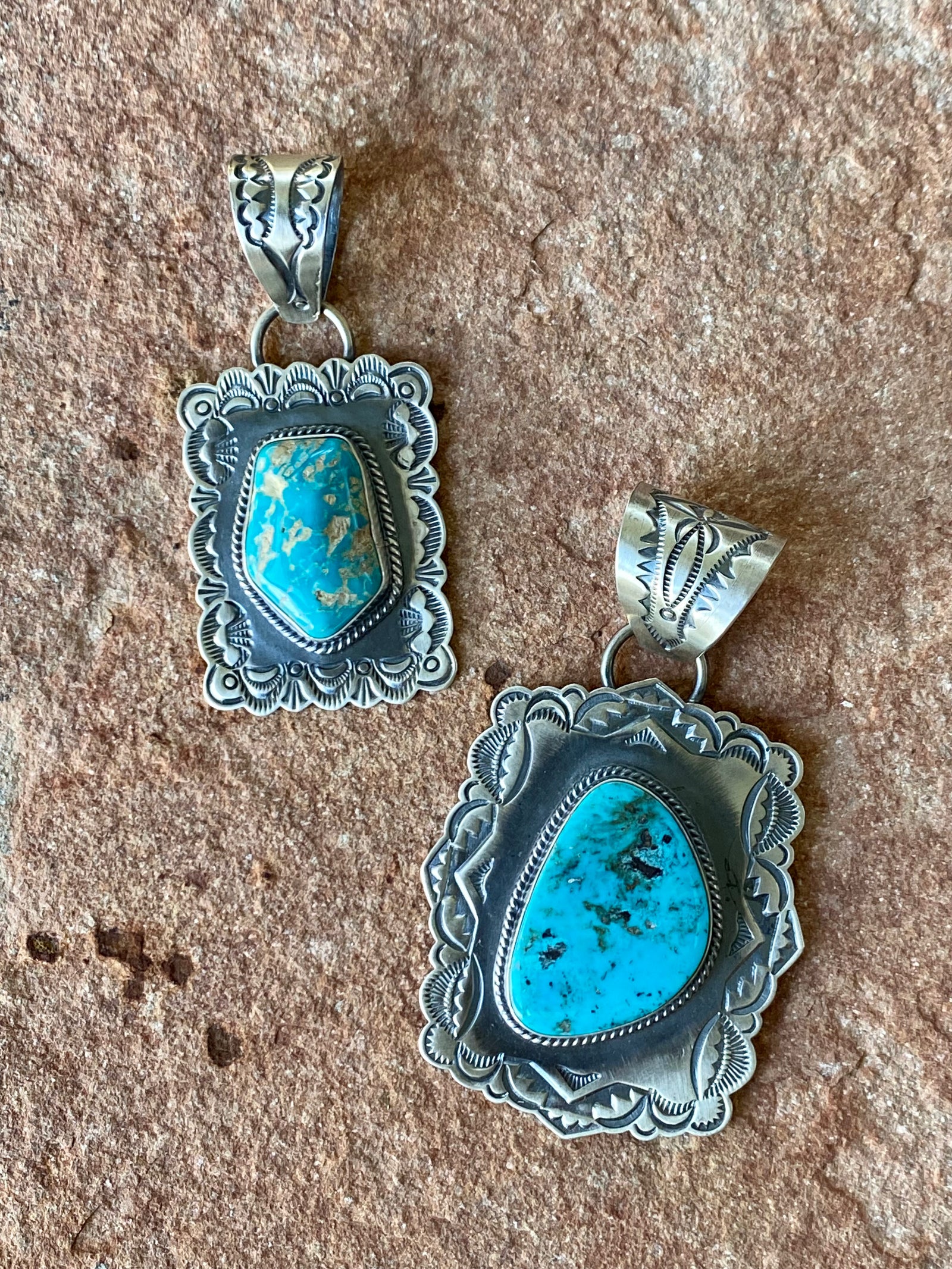 Fancy Framed Pendant With Turquoise Center