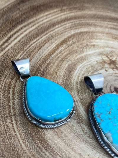 Forney Sterling Roped Turquoise Pendant