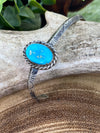 Jocelyn Single Side Stone Turquoise Sterling Cuff Bracelet