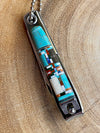 Inlay Turquoise Nail Clippers With 2 Foldout Attachments