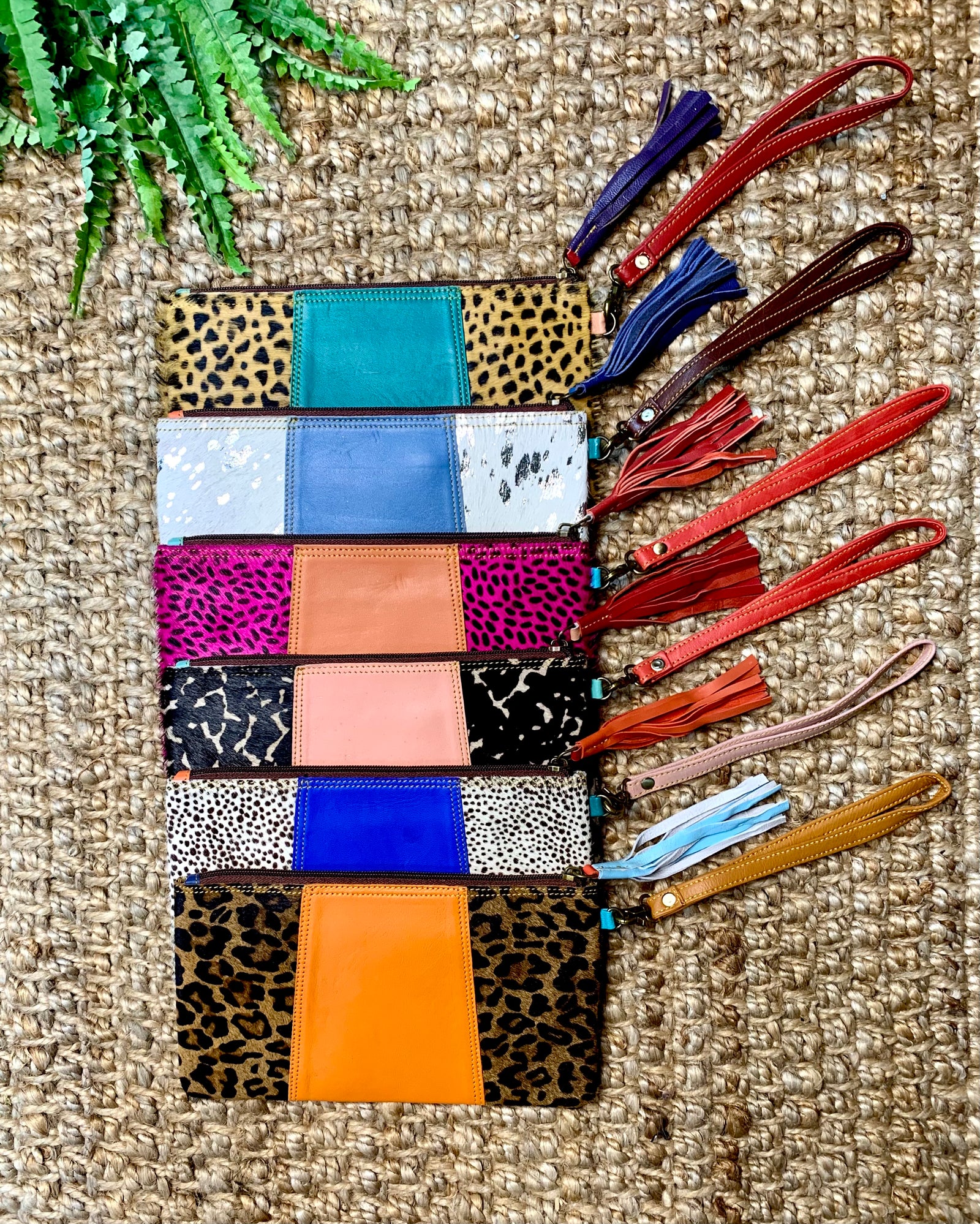 Quinn Leather and Hair on Hide Wristlet