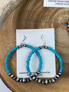 Joyfully Yours Turquoise, Varied Navajo Pearl & Saucer Hoop Earrings