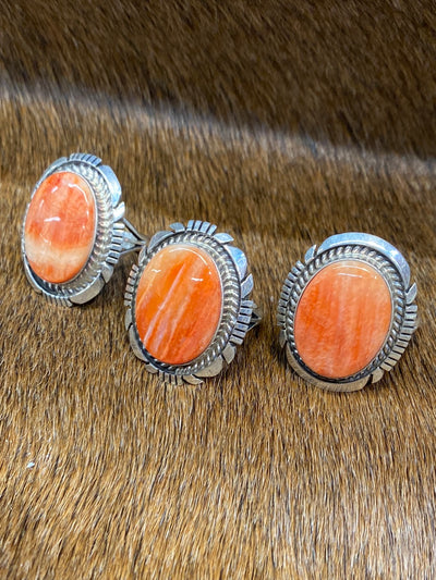 Abiona Sterling Spiny Oyster Ring - Orange