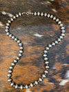 Graceland 10mm Navajo Pearl Necklace With Disc Accents - 24"
