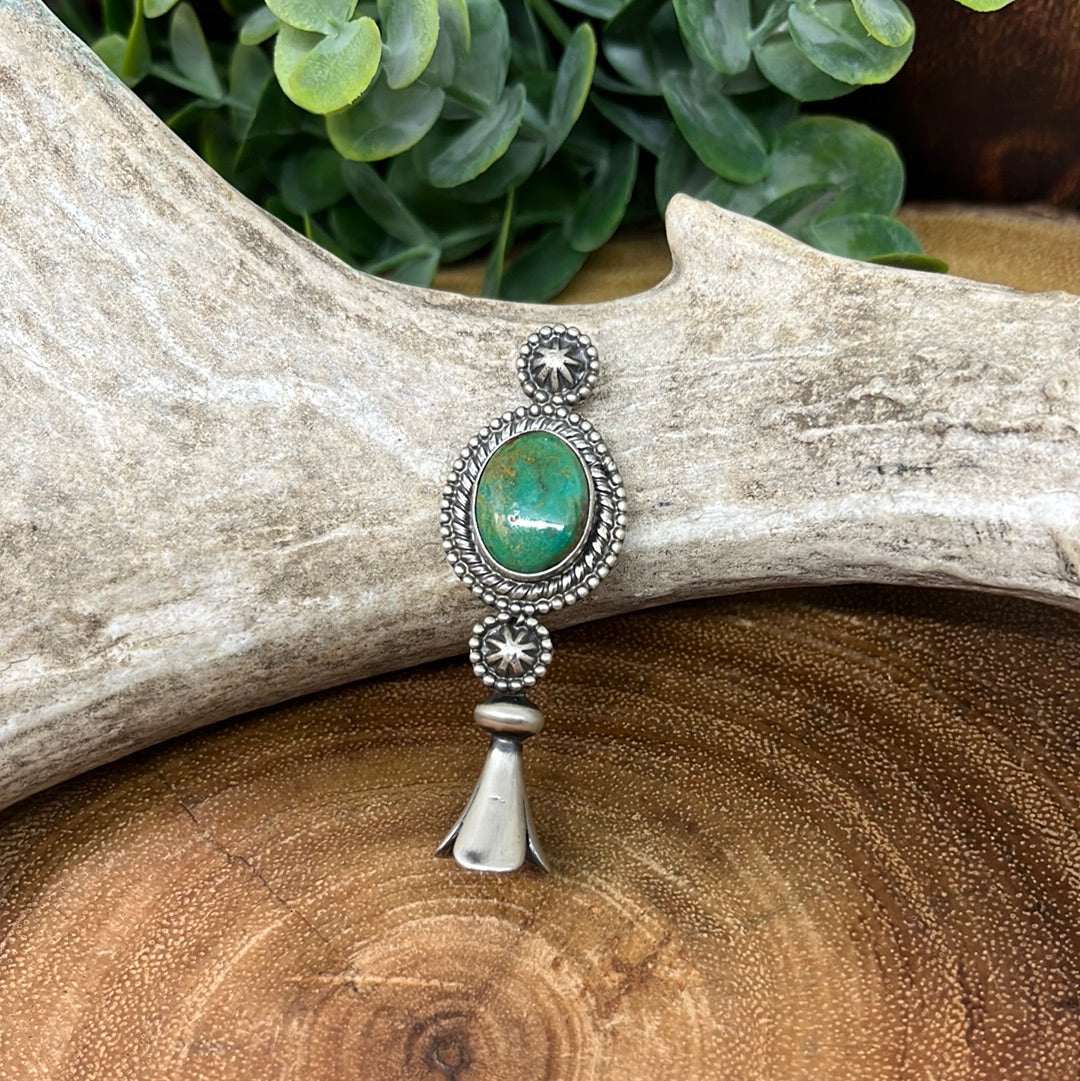 Burst Roped Turquoise Flute Blossom Pendant