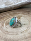 Anson Sterling Framed Turquoise Ring - size 6.5