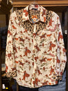 Cowboy Print & Leopard Western Shirt