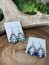 Tatum Varied Navajo Pearl Earrings With Gemstone Accent Beads - 1.75"