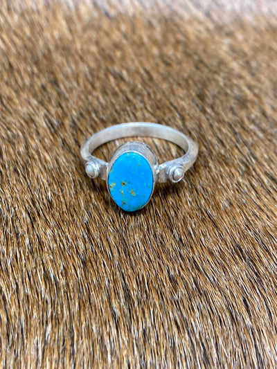 Sterling Oval Scott Skeets Turquoise Ring