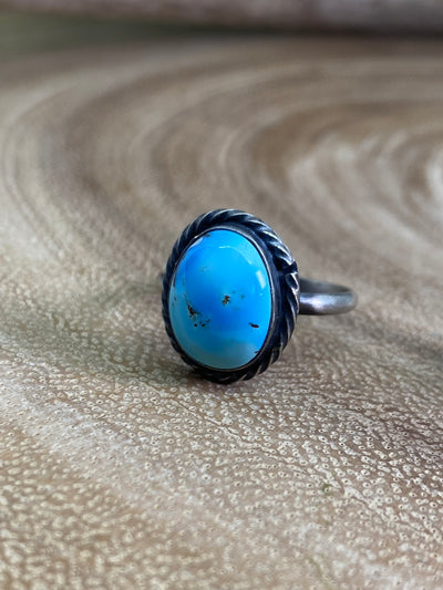 Abigail Sterling Roped Golden Hills Turquoise Ring