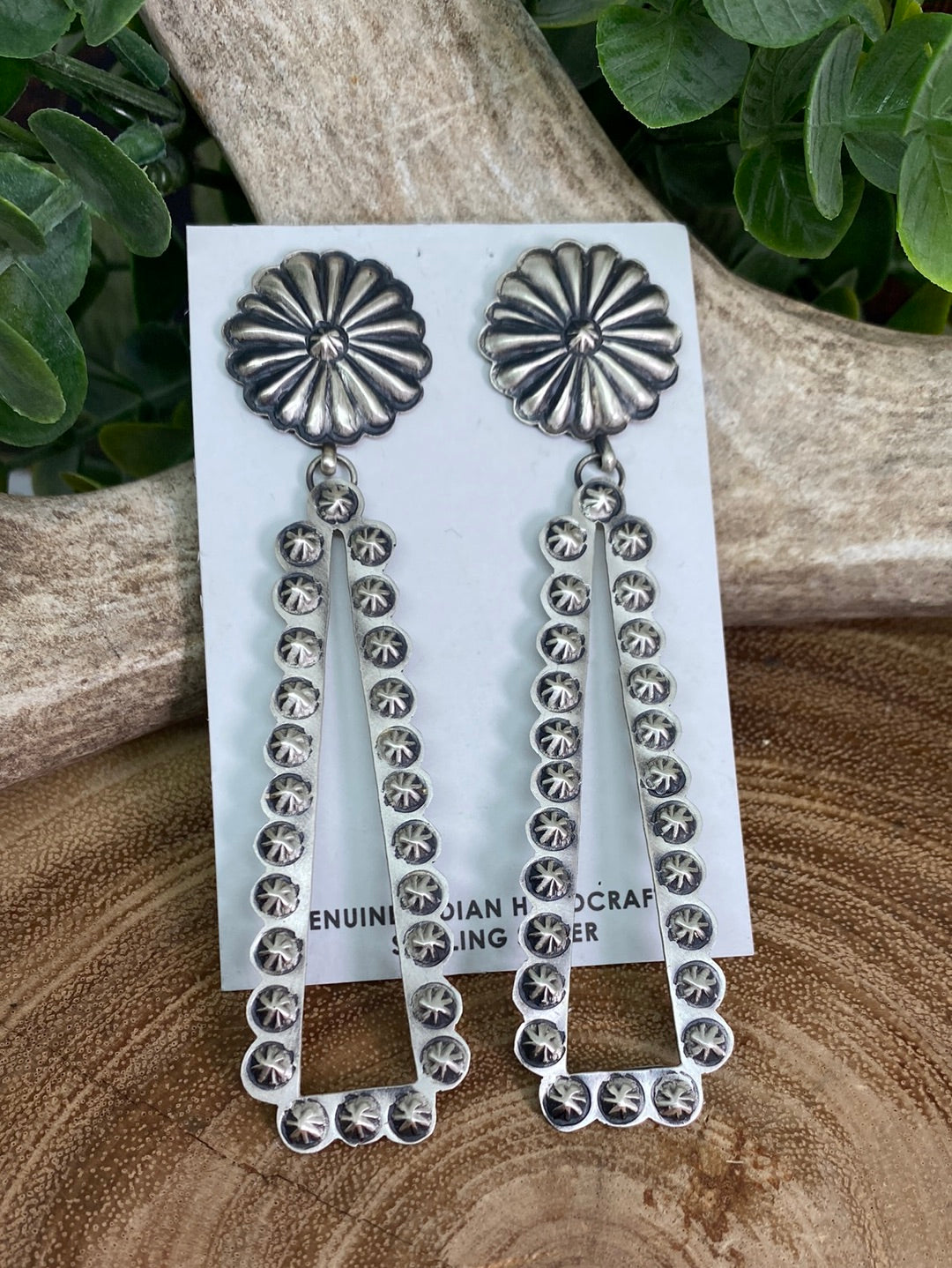 Willow Sterling Conch Long Triangle Earrings