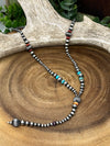 Sterling Silver Y Lariat Navajo pearls & Textured Beads